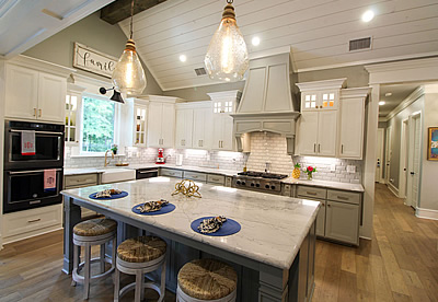 Beautiful white kitchen in a custom home in East Texas by Trent Williams Construction Management