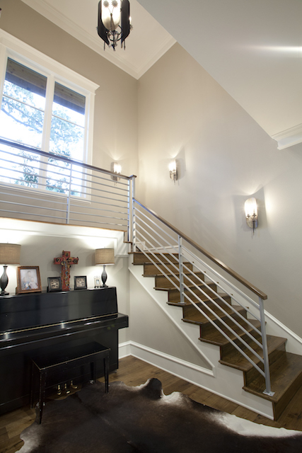 Elegant staircase in a modern, transitional custom home by Trent Williams Construction Management, Tyler, Texas Elegant staircase in a modern, transitional custom home by Trent Williams Construction Management, Tyler, Texas